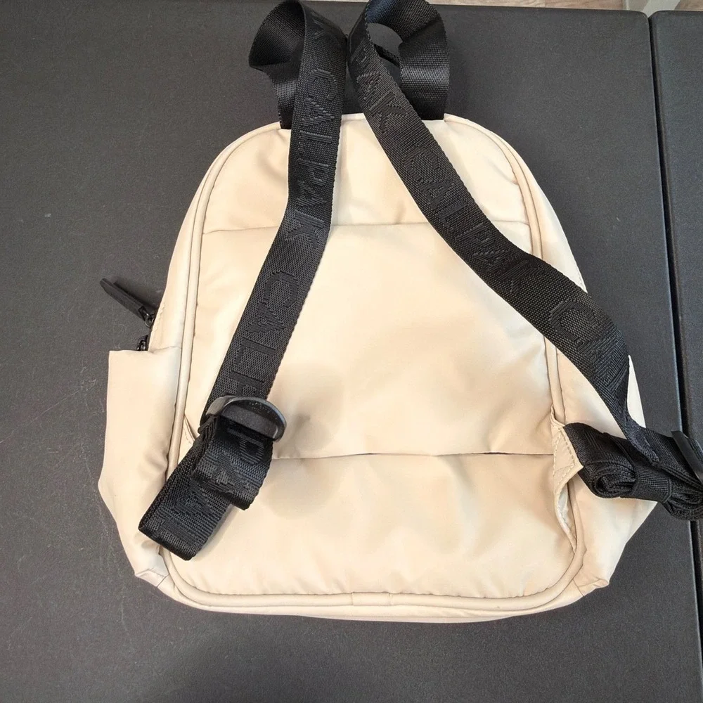 CALPAK Luka Mini Backpack Puffy Oatmeal Purse Travel Adjustable Straps